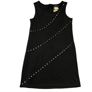 Black studded mini dress